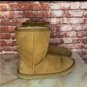 Light Tan Suede Sherpa Lined Pull on Boots